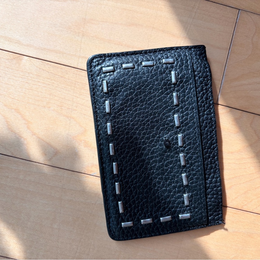 Authentic FENDI black leather card holder